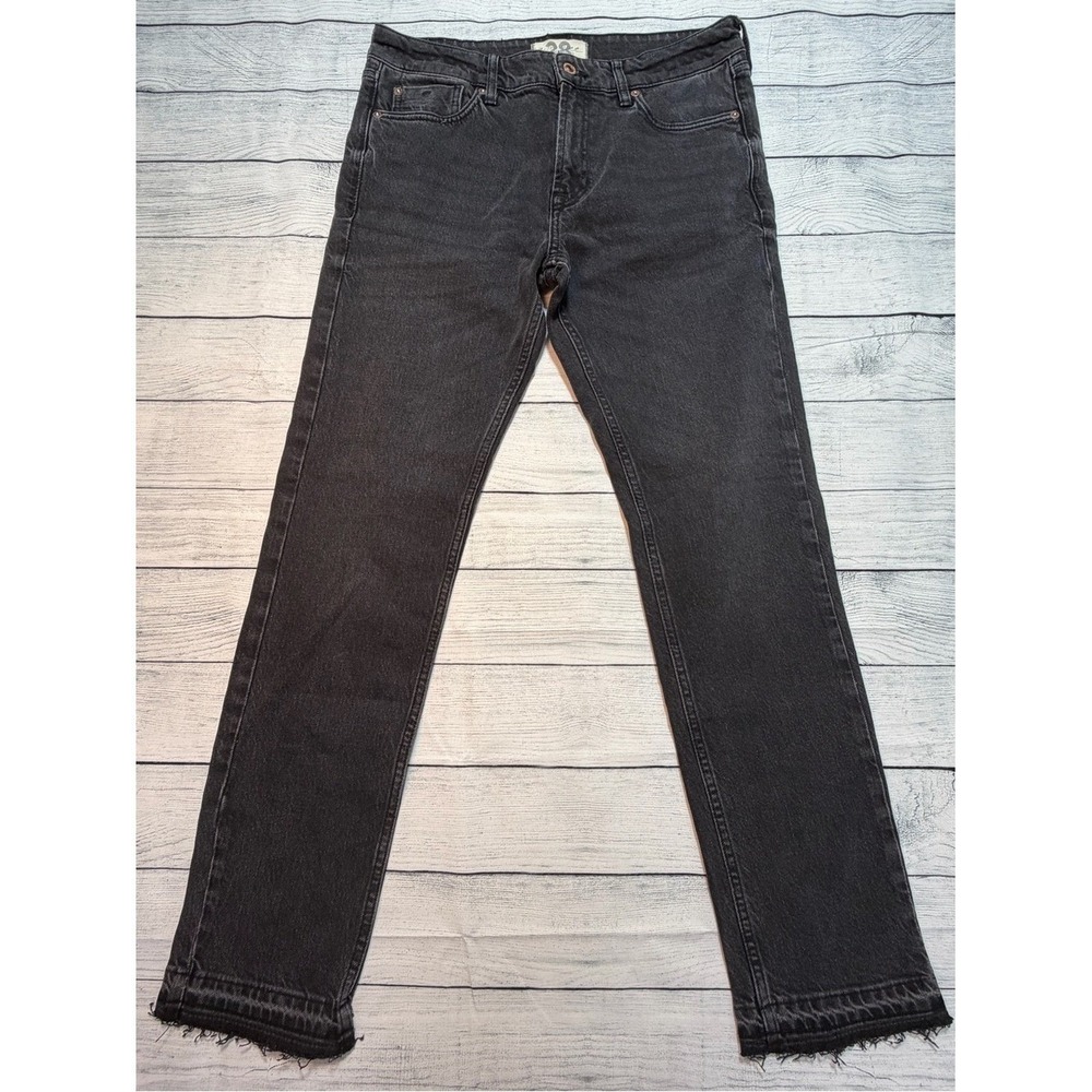 We the Free FP Jeans Sz 28 Raw Hem Black Casual Minimalist Edgy Americana